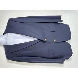 VTG 80s Dior Monsieur Navy Wool Blazer Sz 42 Classic Prep Gold Button Style